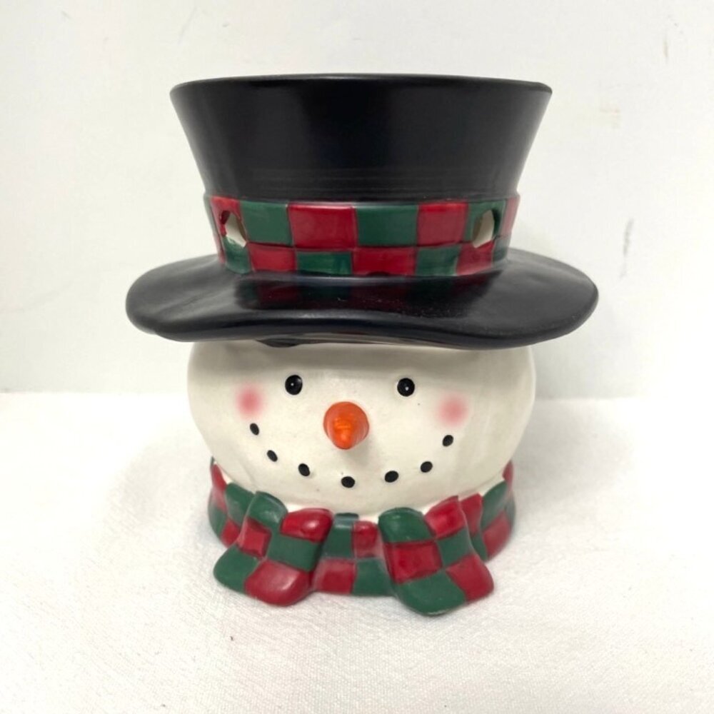 Yankee Candle Snowman Head Wax Warmer Christmas Holiday Festive 5" H